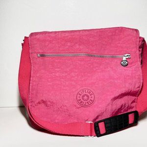 Kipling Pink Expandable Messenger Crossbody Book Laptop School Bag